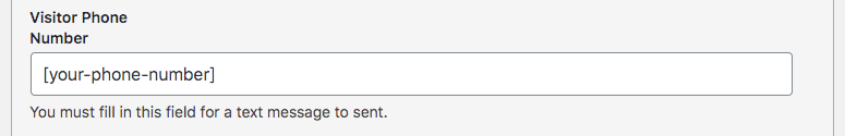 Screenshot Biz Text SMS Tab cf7 Visitor Phone Number
